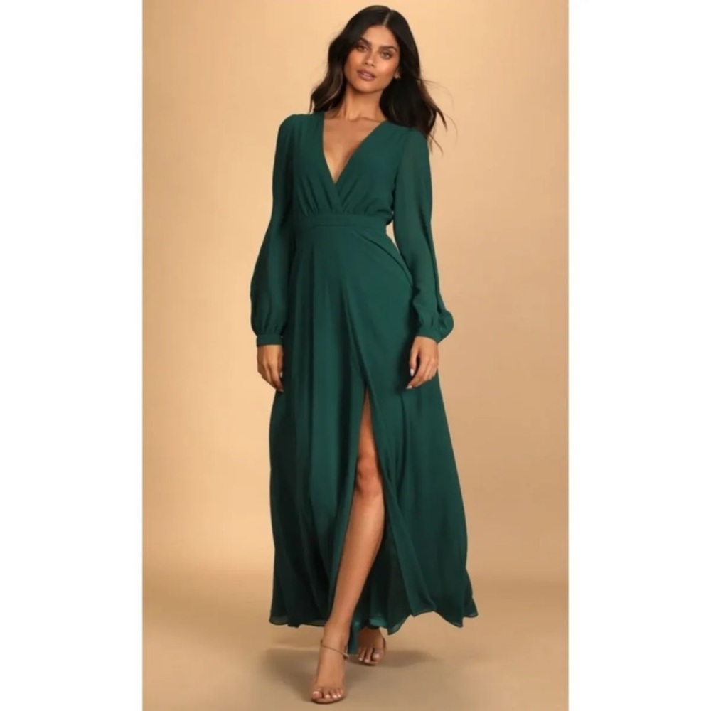 Lulu’s Adoring You Hunter Green Dress